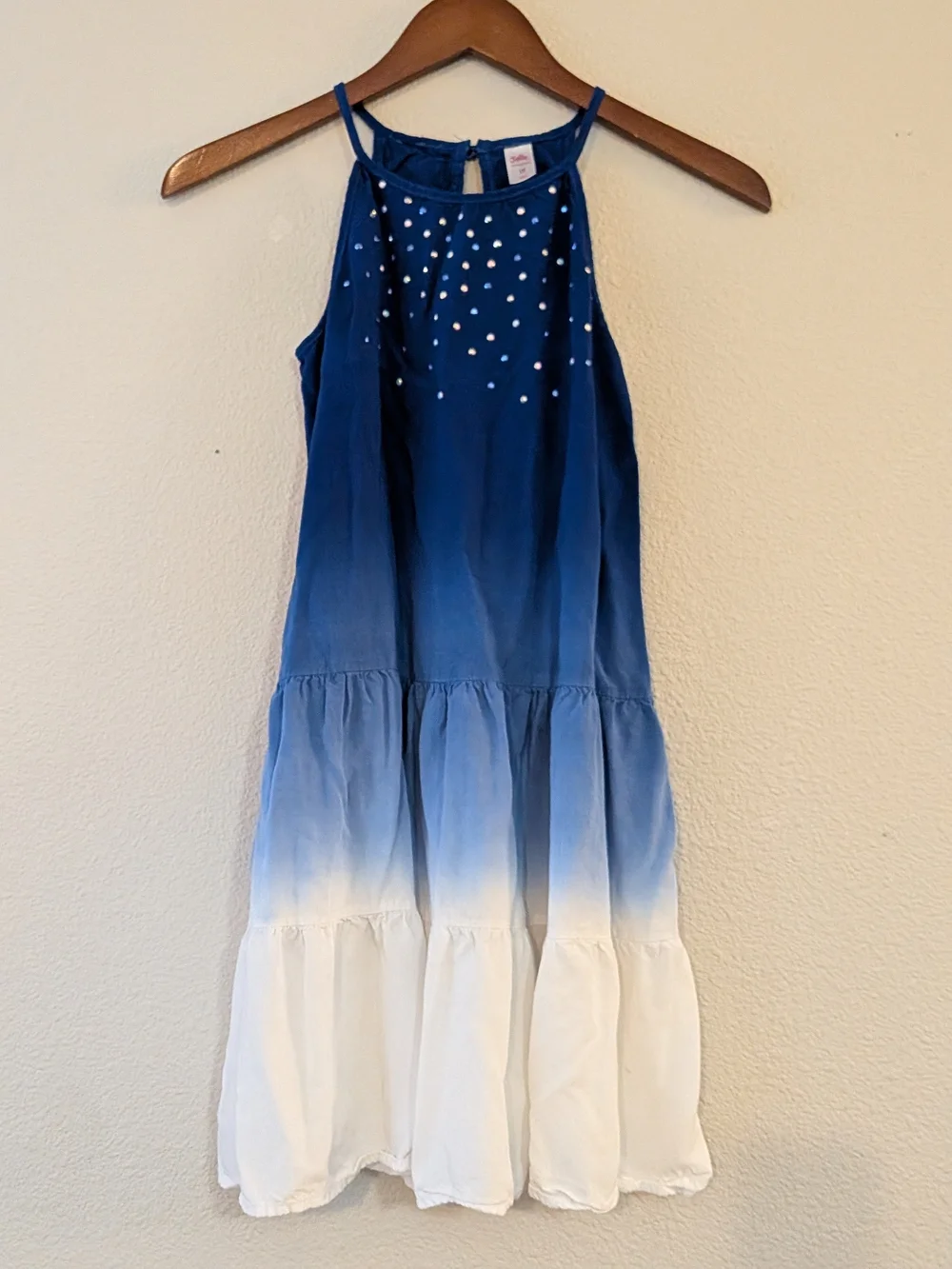 Justice Blue Ombre Halter Dress with Silver Studs